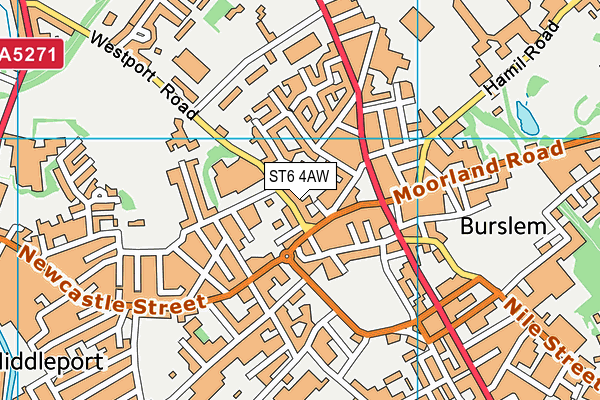 ST6 4AW map - OS VectorMap District (Ordnance Survey)