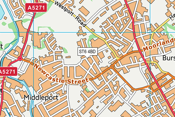 ST6 4BD map - OS VectorMap District (Ordnance Survey)