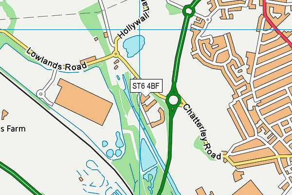 ST6 4BF map - OS VectorMap District (Ordnance Survey)