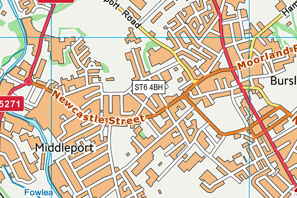 ST6 4BH map - OS VectorMap District (Ordnance Survey)