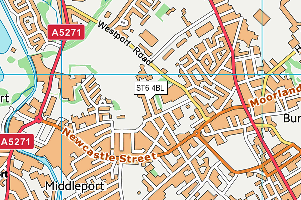 ST6 4BL map - OS VectorMap District (Ordnance Survey)