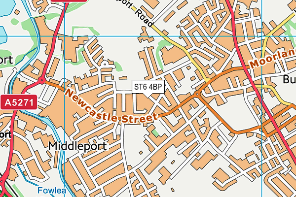 ST6 4BP map - OS VectorMap District (Ordnance Survey)