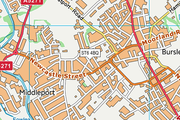 ST6 4BQ map - OS VectorMap District (Ordnance Survey)