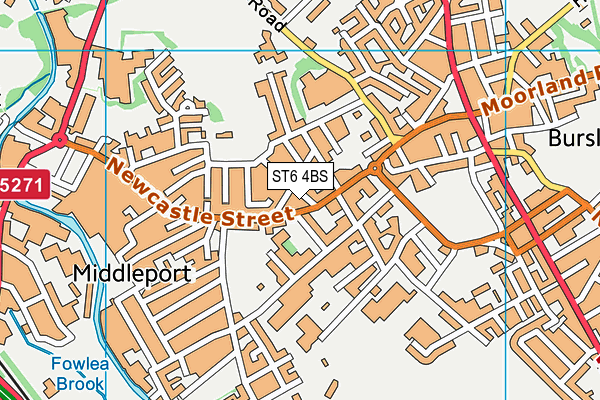 ST6 4BS map - OS VectorMap District (Ordnance Survey)