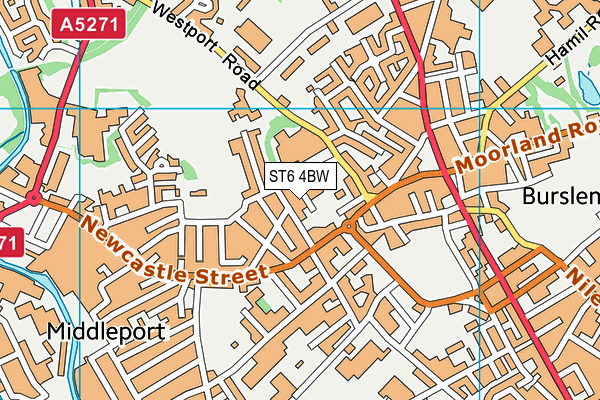 ST6 4BW map - OS VectorMap District (Ordnance Survey)