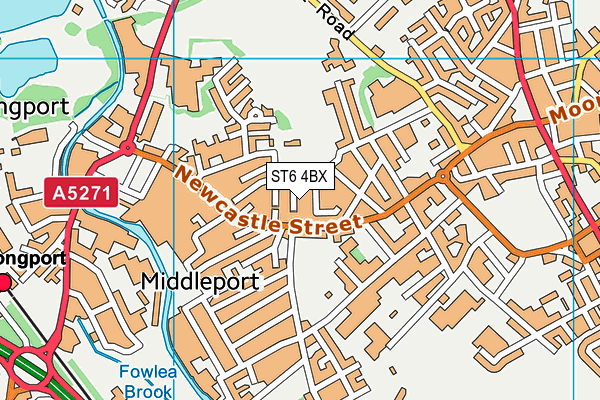 ST6 4BX map - OS VectorMap District (Ordnance Survey)