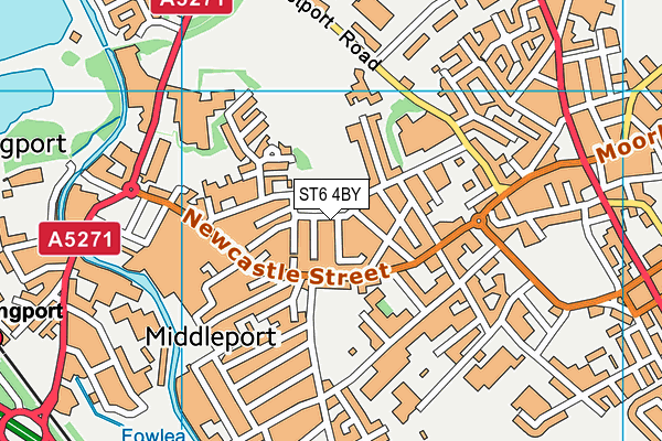 ST6 4BY map - OS VectorMap District (Ordnance Survey)