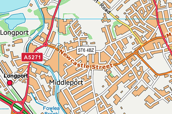 ST6 4BZ map - OS VectorMap District (Ordnance Survey)