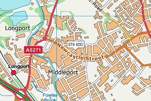 ST6 4DD map - OS VectorMap District (Ordnance Survey)