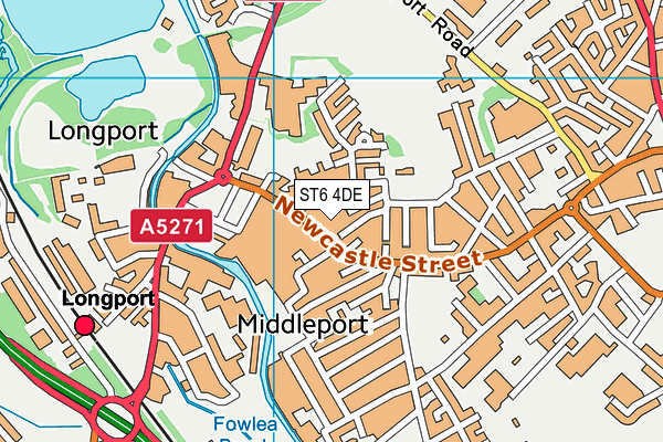 ST6 4DE map - OS VectorMap District (Ordnance Survey)
