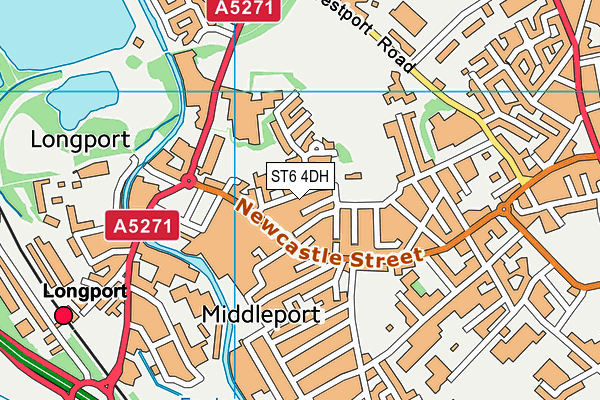 ST6 4DH map - OS VectorMap District (Ordnance Survey)