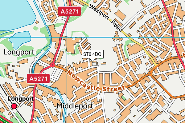 ST6 4DQ map - OS VectorMap District (Ordnance Survey)