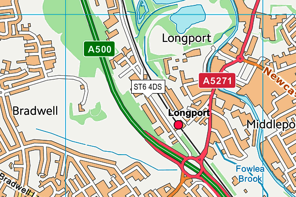 ST6 4DS map - OS VectorMap District (Ordnance Survey)