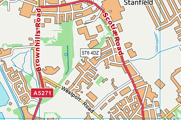 ST6 4DZ map - OS VectorMap District (Ordnance Survey)