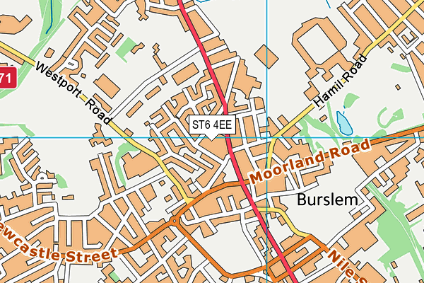 ST6 4EE map - OS VectorMap District (Ordnance Survey)
