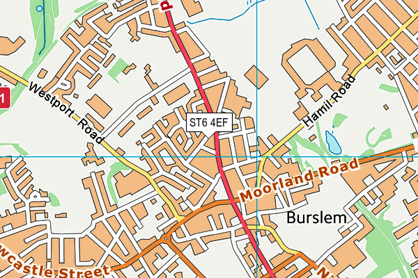 ST6 4EF map - OS VectorMap District (Ordnance Survey)