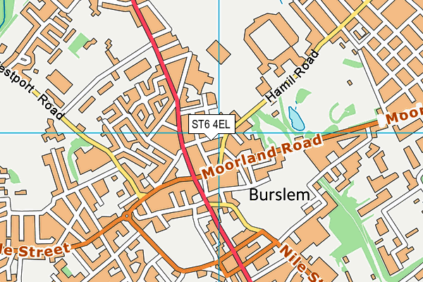 ST6 4EL map - OS VectorMap District (Ordnance Survey)