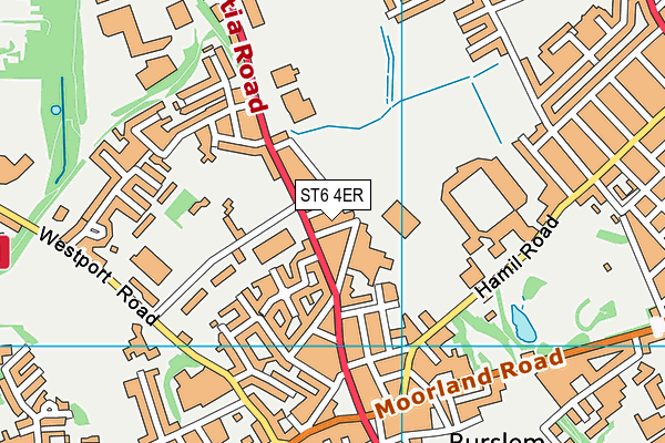 ST6 4ER map - OS VectorMap District (Ordnance Survey)