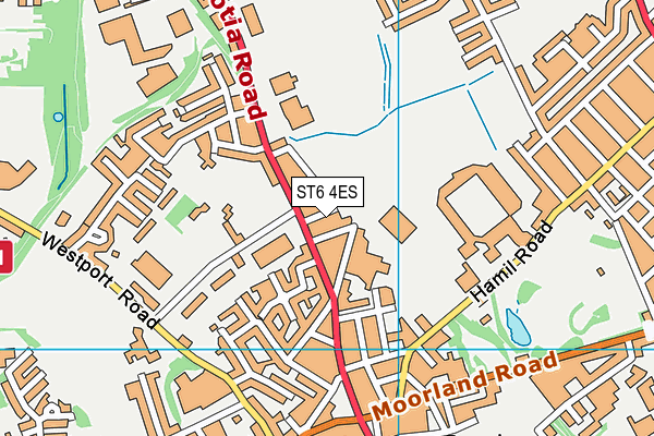 ST6 4ES map - OS VectorMap District (Ordnance Survey)