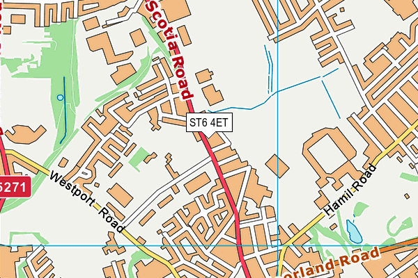 ST6 4ET map - OS VectorMap District (Ordnance Survey)
