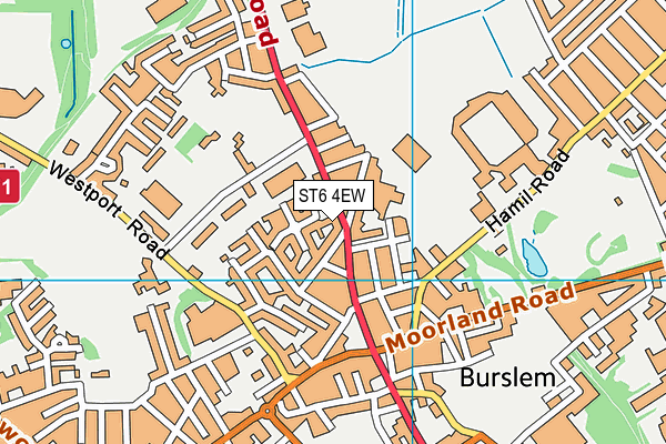 ST6 4EW map - OS VectorMap District (Ordnance Survey)