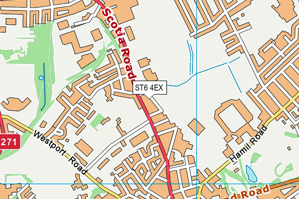 ST6 4EX map - OS VectorMap District (Ordnance Survey)
