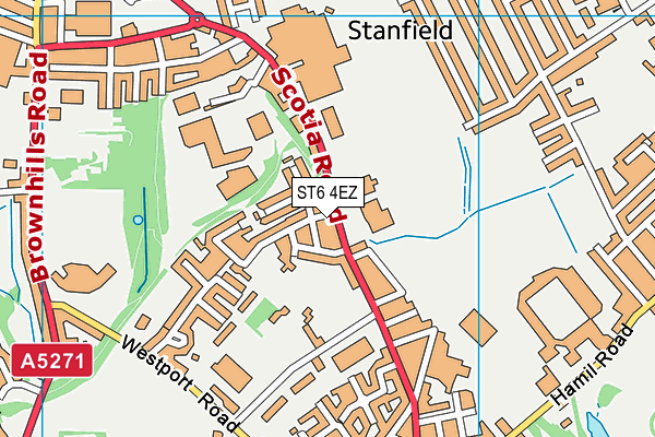 ST6 4EZ map - OS VectorMap District (Ordnance Survey)