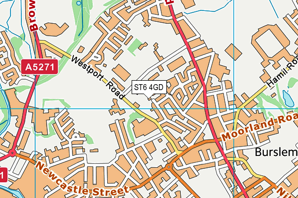 ST6 4GD map - OS VectorMap District (Ordnance Survey)