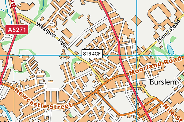 ST6 4GF map - OS VectorMap District (Ordnance Survey)