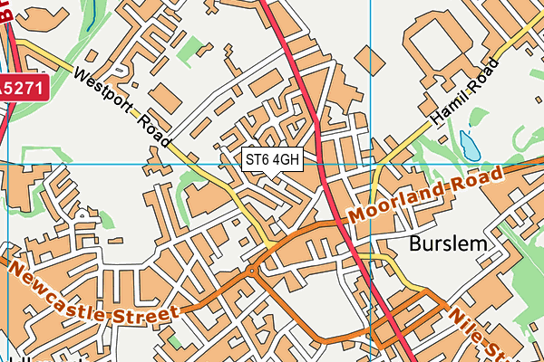 ST6 4GH map - OS VectorMap District (Ordnance Survey)