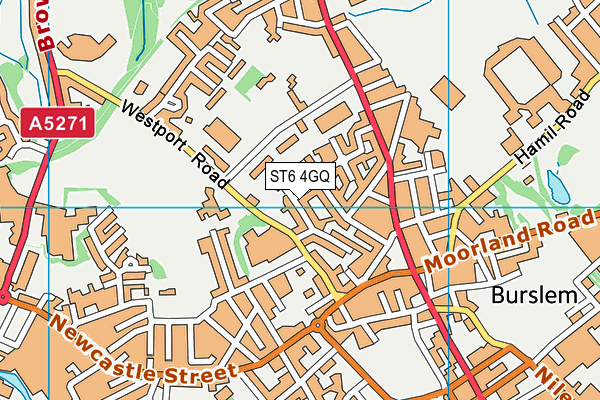ST6 4GQ map - OS VectorMap District (Ordnance Survey)