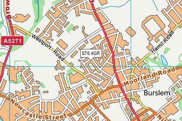 ST6 4GR map - OS VectorMap District (Ordnance Survey)