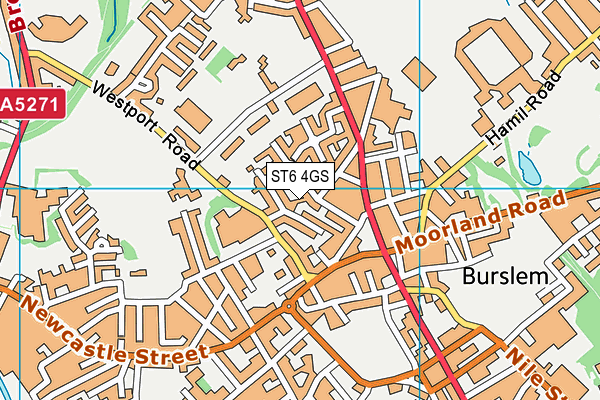 ST6 4GS map - OS VectorMap District (Ordnance Survey)