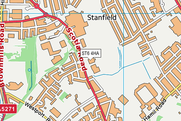 ST6 4HA map - OS VectorMap District (Ordnance Survey)
