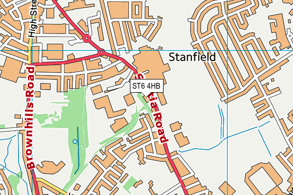 ST6 4HB map - OS VectorMap District (Ordnance Survey)