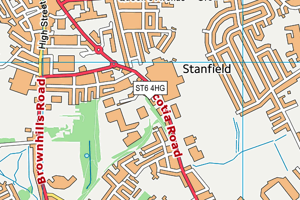 ST6 4HG map - OS VectorMap District (Ordnance Survey)