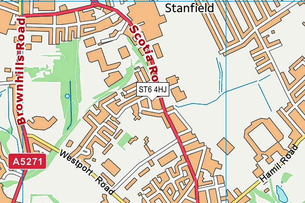 ST6 4HJ map - OS VectorMap District (Ordnance Survey)