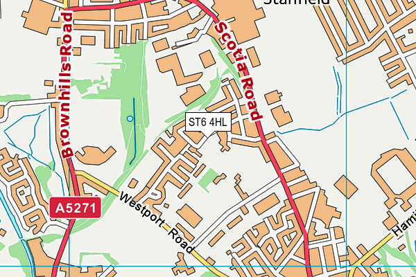 ST6 4HL map - OS VectorMap District (Ordnance Survey)