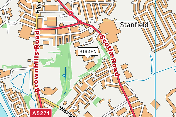 ST6 4HN map - OS VectorMap District (Ordnance Survey)