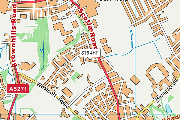 ST6 4HP map - OS VectorMap District (Ordnance Survey)