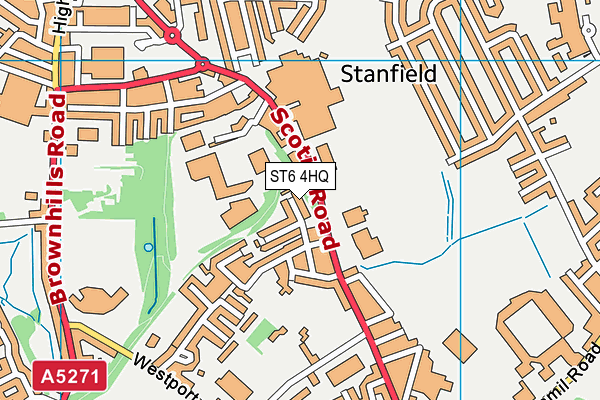 ST6 4HQ map - OS VectorMap District (Ordnance Survey)