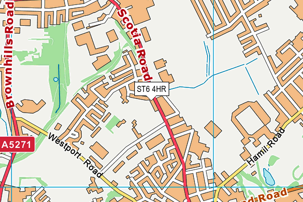 ST6 4HR map - OS VectorMap District (Ordnance Survey)