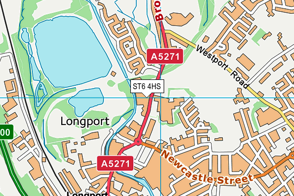 ST6 4HS map - OS VectorMap District (Ordnance Survey)