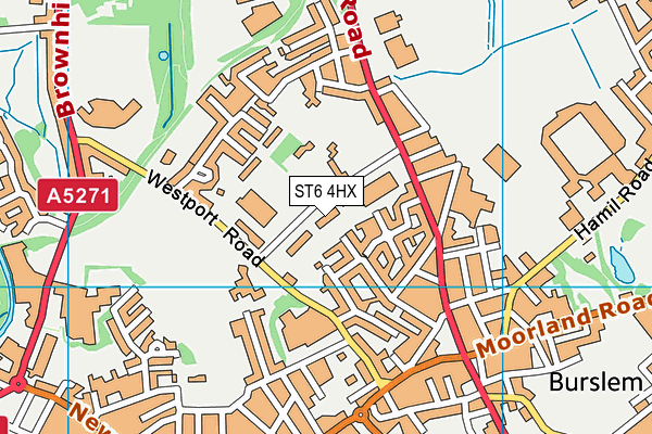 ST6 4HX map - OS VectorMap District (Ordnance Survey)