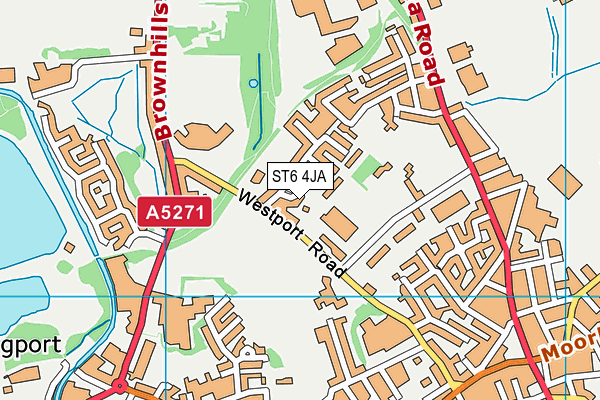ST6 4JA map - OS VectorMap District (Ordnance Survey)