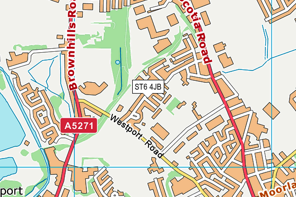 ST6 4JB map - OS VectorMap District (Ordnance Survey)