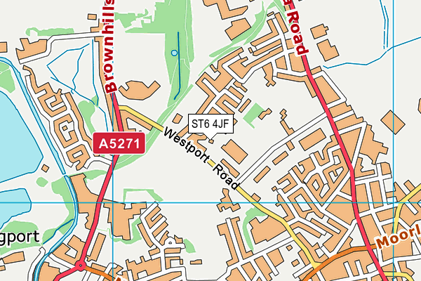 ST6 4JF map - OS VectorMap District (Ordnance Survey)