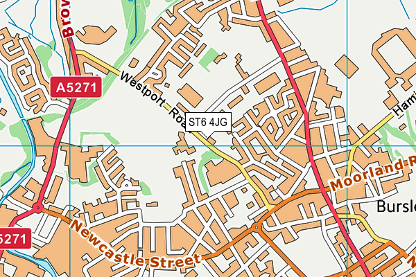 ST6 4JG map - OS VectorMap District (Ordnance Survey)