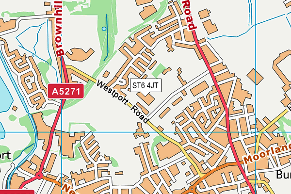 ST6 4JT map - OS VectorMap District (Ordnance Survey)