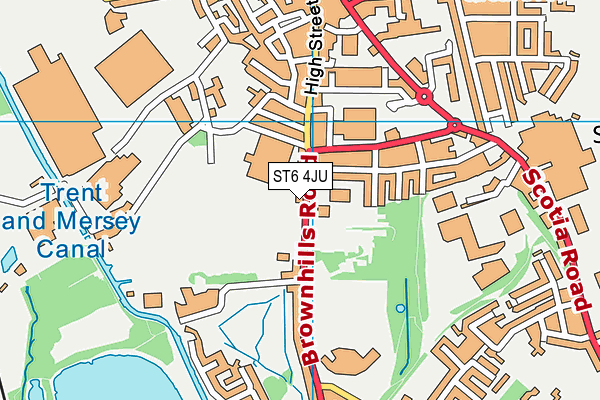 ST6 4JU map - OS VectorMap District (Ordnance Survey)